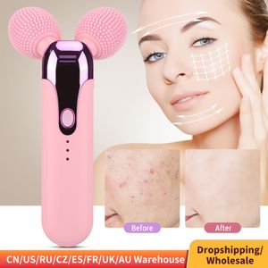 Face Massager Sollevamento Slim Dispositivo Slim Vibrazione Rullo a doppio rullo A anti -rulli per utensili facciali 230816