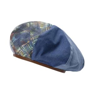 2023 Nowe berety dżinsowe czapkę damską Blue Cloud Big Hat Winter Accessories Solid Girl Beret