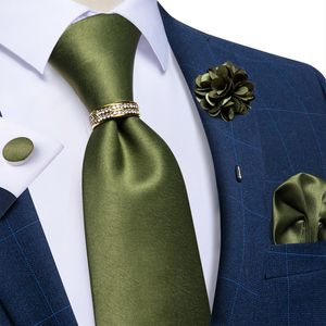 Cravatte per collo ties in seta verde oliva rossa solida per uomini con pin con spillo ad anello per le feste di nozze accessori Pocket Pocket Square 230818