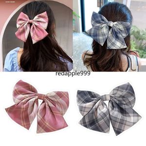 Clip per capelli a fila plaid preppy per ragazze barrettes bowknot primaverilo clip per capelli accessori per capelli accessori Accessore Cheveux