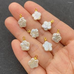 Colares pendentes em forma de flor pérolas de água doce natural para jóias de colar de colar de diy, fabricação de suprimentos acessórios de atacado 1pcs