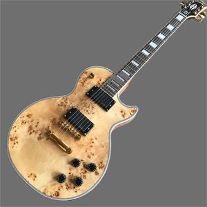 Electric guitar with mahogany fingerboard, wooden top, high quality, free shipping