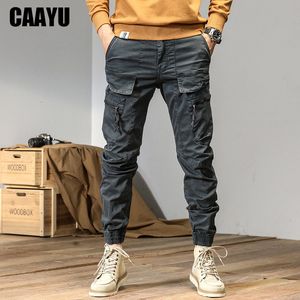 Mäns jeans caayu joggare lastbyxor män casual y2k multipocket manliga byxor svettbyxor streetwear techwear taktisk spår grå 230817