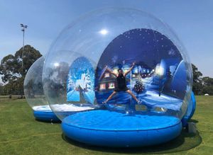 Pump Snow Globe Human Size Photo Boot 3MV Anpassad bakgrund Bild Uppblåsbar mänsklig snö Globe Vacker Bubble Dome Clear Christmas Halloween