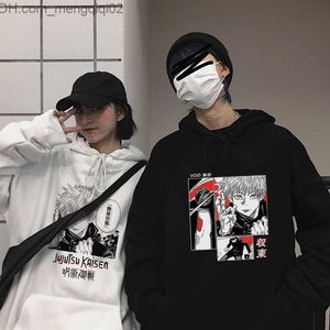 Mäns hoodies tröjor japanska anime jujutsu kaisen harajuku serier gojo satoru hoodie kvinnors avslappnade överdrivna gatekläder unisex hip hop z230819