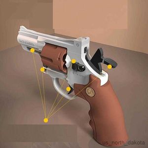 Novelty Items Revolver Pistol Launcher Safe Soft Bullet Toy Gun Weapon Model Pneumatic Shotgun Gun For Kids Boys R230818