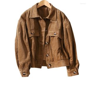 Women's Jackets 2023 Women Jacket Autumn Top Loose Corduroy Plus Velvet Thick Coat Coats And