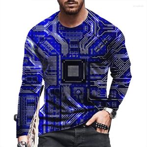 Camisetas masculinas camisa eletrônica de chip 6xl placa de circuito cool de grandes dimensões