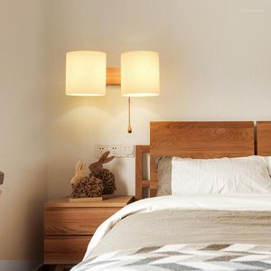 Wall Lamps Modern Minimalist Wooden Bedroom Bedside With Solid Wood Creative Study Room Living El Staircase Lamp ZM1113