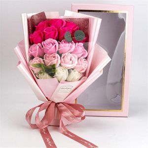 Flores decorativas Soop Rose Flower Birthday Presents for Women Gifts Mom Forever Artificial Bouquet