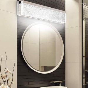 Wall Lamp Mirror Front LED Water Grain Glass Anti Fog And Moisture-proof Bathroom Stainless Steel Fixtures