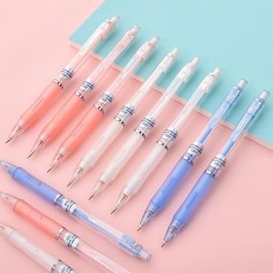 Pennor 122436PCS 05mm Candy Color Mechanical Pencil Söt automatisk med Eraser Student Writing School Supplies Stationery 230818