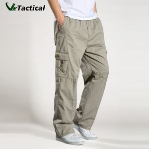 Męska marka dżinsów Casual Pants Men Men Cargo Pants Bawełny luźne spodnie męskie mens multi kieszeni proste joggery Homme 6xl 230817