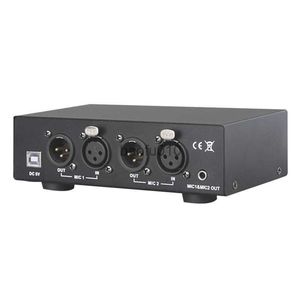 Microfones USB Dual Mixed Output Phantom Power Supply Black 48V för kondensor Mikrofoner Musikinspelningsutrustning HKD230818