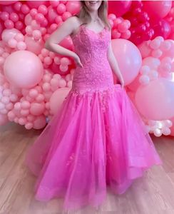 Party Dresses Elegant Long V-Neck Lace Evening A-Line Tulle Spaghetti Straps Floor Length Prom Formal Gowns Maxi Dress