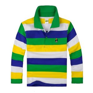 Polos Spring Children T-shirts Designer Brand Kids Luxury Polo Shirt Teenage Boys Girls Kläder Kids Striped Polo Shirt Outfits 3-14T 230817