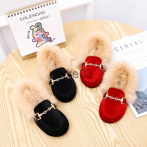 Turnschuhe heiße echte Haarlaafer mit Schnalle Moccasin Winter Kids Fell Velvet Schuhe Baby Girls Prinzessin Kinder Warm Brand Casual Schuh J230818