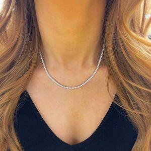 Diamant Tennis Chain Pure Silver Moissanite Jewelry 16/18/20/22/24 Inch Pass Diamond Tester Moissanite Necklace