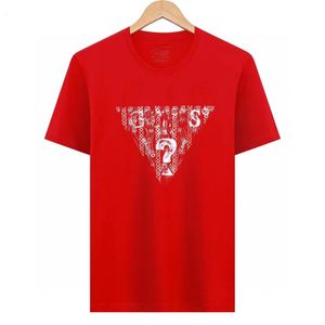 2023 MĘŻCZYZN Koszulki Wzór Trójkąta klatki piersiowej Znak Znak Projekt Mężczyzny Sezonowe oddychanie 100 Bawełny prosty swobodny wszechstronny odzież męska koszula modowa