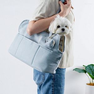 Hundbärare koreansk version av Travel Pet Kennel Shoulder Messenger Bag Maltese Bichon Puppy Cat Pets