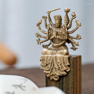 Декоративные фигурки Bodhisattva Бронзовая скульптура статуи оригинально