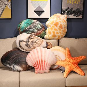 Cuscini di peluche cuscini 50 cm peluche creativa peluche simulazionale conchiglie stellone starfish cuscino per peluche divertenti cuscino cuscino decorazioni per la casa giocattolo di peluche giocattoli 230817