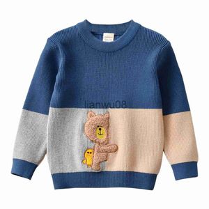 Pullover Boys Autumn Sweters Dzieci długoterminowy płaszcz dzieci pullover dziewczyna mała niedźwiedź kreskówkowy sweter odzież wierzchnia odzieży maluchowe x0818