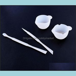 Testers Measurements Resin Mixing Cup And Stirrers Sile Heart Palette Uv Pouring Dish Spoons Epoxy Tools Drop Delivery Jewelry Equip Otb4H