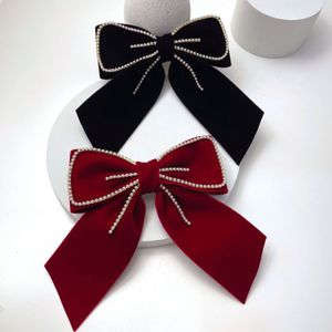 Аксессуары для волос Fashion Big Bow Pearl Kids Hairpin милая красная Barrette Black Clip Женщины девочки BB Hairgrip корейский цветочный 230818