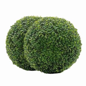 Flores decorativas grinaldas Simulação Green Leave Grass Ball Ball artificial Planta topiaria Topiary Boxwood Home Home Wedding Party Decoration HKD230818