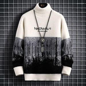 Herrenpullover 2023 Herbst Winter weicher warmer Nerben Kaschmir -Pullover Langarm Turtlenecks Mode koreanischer Stil Pullover Männer