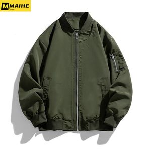 Jaquetas masculinas Bomber Jaqueta Retro Exército Verde MA1 Força Aérea Leve Outono Roupas de Rua Fino Casaco de Beisebol 2023 230817