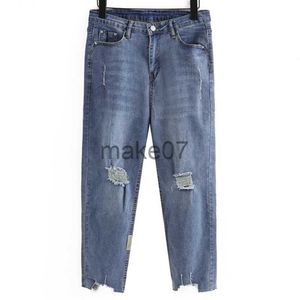 Jeans femminile plus size jeans jeans vestiti curva oversize high wili drive fori allungano pantaloni denim estate 2023 j230818