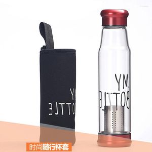 Vattenflaskor Knight Cup Glass Bottle Leak Proof Sports Kettle Portable 