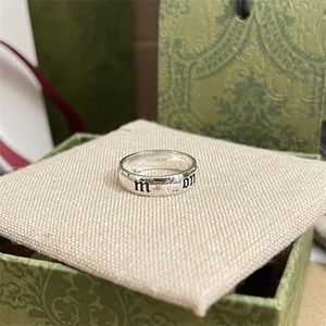 Designer band Rings Letter G Logo Silver Wedding Ring Luxury man Women Fashion Jewelry Metal GGity Rings 6756