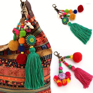 Keychains YANZAI Cute Mexican Wood Beads Key Boho Tassel Keychain: Perfect Christmas Gift For Women & Girls Jewelry Keychain