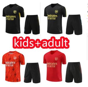 23 24 Arsen Tracksuit Short Sleeve Soccer Courseys Pepe Saka البالغين الأولاد المدافعون دعوى تدريب Odegaard Thomas Tierney Smith Rowe Transport Men Kids Size 16-2XL