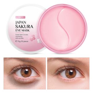 Sakura Essence Collagen Eye Mask保湿ジェルアイパッチは暗い円を取り除き、アンチエージバッグスキンケアアイケアマスク70g
