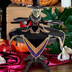Tallrikar 1 datorer Halloween Witch Snack Bowl Stand Festival Party Cupcake Black Harts For Feast
