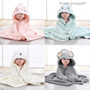 Clothing Sets 0-3Y Unisex Baby Shower Gel Flannel Cloak Cartoon Boys and Girls Super Soft Hooded Spa Robe Bath Towel Neonatal Cover Baby Shower Gift Z230818