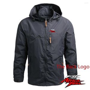 Con cappuccio maschile moto moto hon africa gemello crf 1000l molla autunno sottile corto a vento trincea overcoperta di colore solido