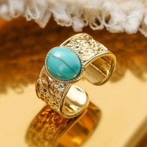 Rings Cluster Rings Turquoise Opening Finger for Women Bohemia vintage Boho classico Gilding Geometric Irregular Charm