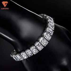 Lifeng Jewelry Tennis Chain Hip Hop Jewelry 925 Sterling Silver Baguette Moissanite Tennis Bracelet