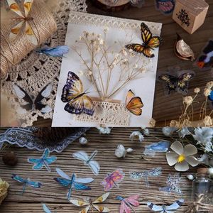 Gift Wrap PET Transparent Sticker Bag Creative Special-shaped Butterfly Dragonfly Hand Account Decoration Material