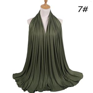 Ubranie etniczne 180 80 cm Maxi Cotton Jersey Abaya Hijab Scarf Turban Muslim Fashion Turbany dla kobiet chusta na głowę femme