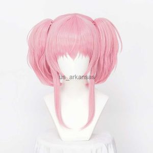 Sentetik peruklar anime shugo chara cosplay pembe kısa çip çıkarılabilir at kuyruğu syntheitc saç hkd230818