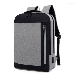 Backpack Men Laptop Bag o dużej pojemności Business Student Casual School Stabe Multip-Pockets Podróż Plecak