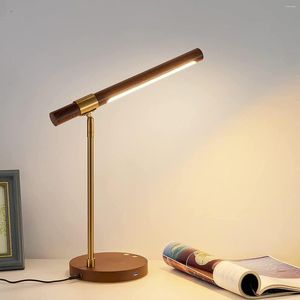 Tischlampen LED Holz mit drahtlosen Ladegerät für USB -Ladungsanschluss -Steuerlichtanpassung von Home Office