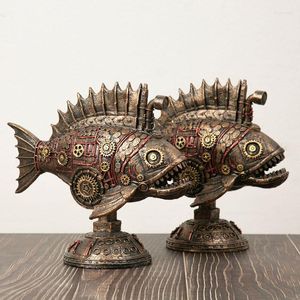 Figurine decorative 2023 Resina Retro Steampunk Style Black Whale classica American Home Living Room Decoration Accessori