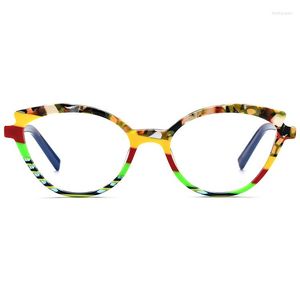Güneş gözlüğü çerçeveleri kedi göz çok renkli asetat lüks gözlükler çerçeve moda vintage miyopi gözlük yüksek kaliteli reçeteli gözlük